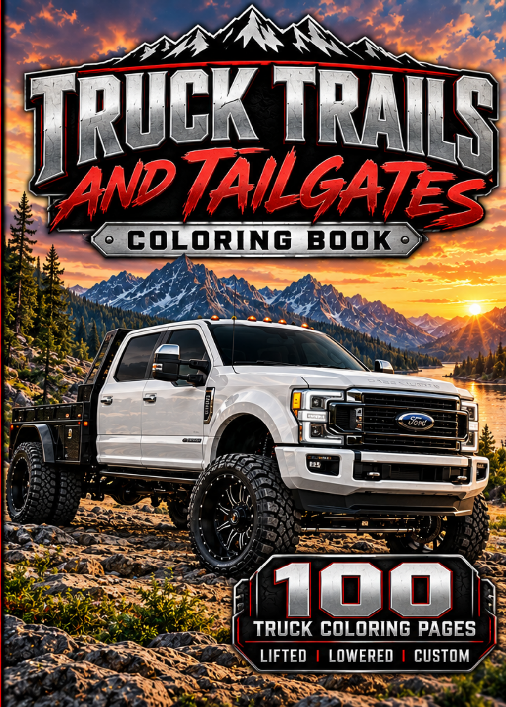 Truck trails and tailgates coloring book